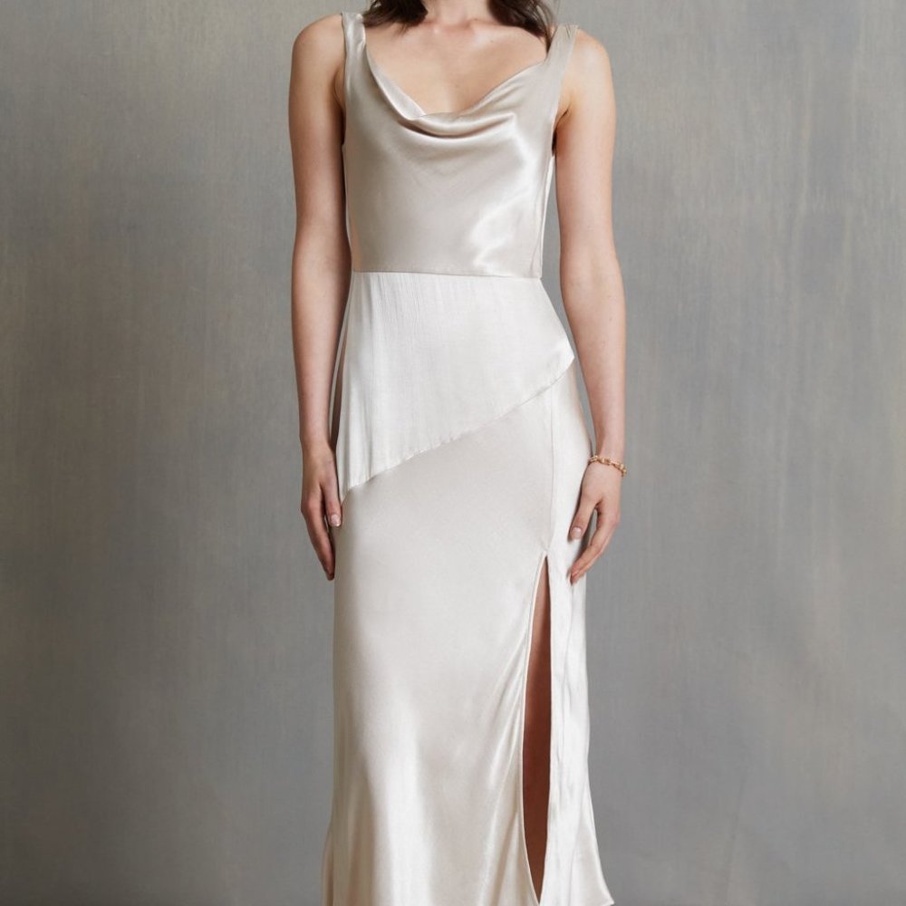 NWOT Bec & Bridge Moon Dance Cowl Dress in Sand